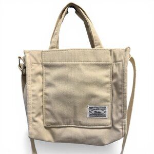 LETU Corduroy Tote Bag Snap Closure Front Open Pocket Adjustable Shoulder Strap